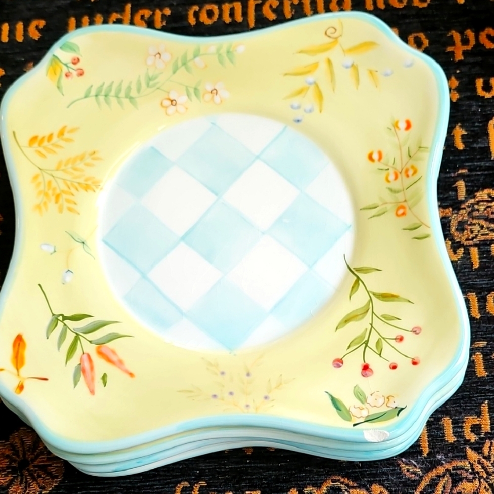 Floral Square Dinner Plates